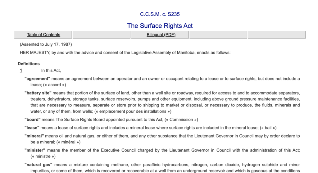 Surface Rights Act 1987